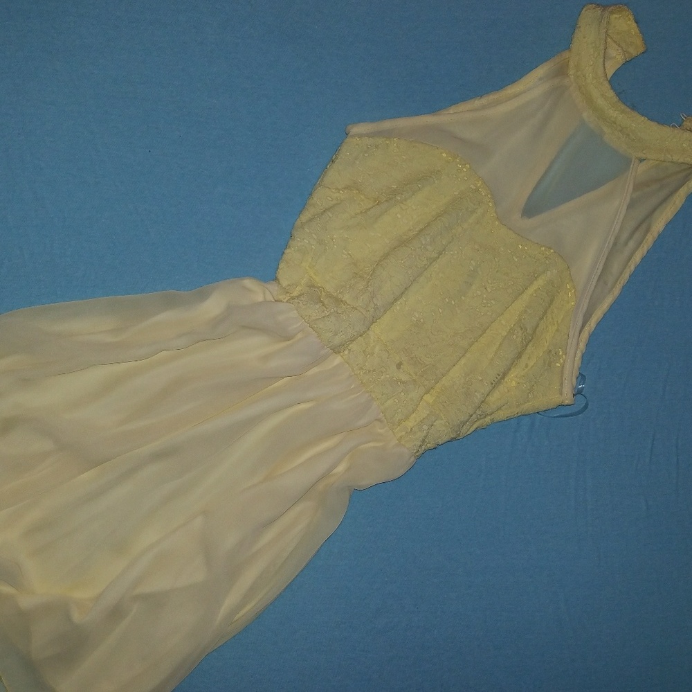 Yellow Halter Hi-Low Dress